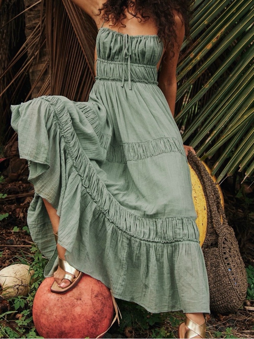 Free People Taking Sides Maxi Dress // Size: Medium // Color: Sea Spray